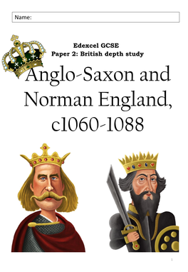 Anglo-Saxon and Norman England, C1060-1088