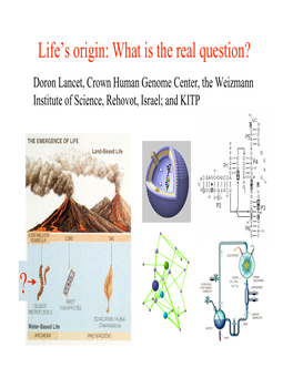 Life's Origin: What Is the Real Question?