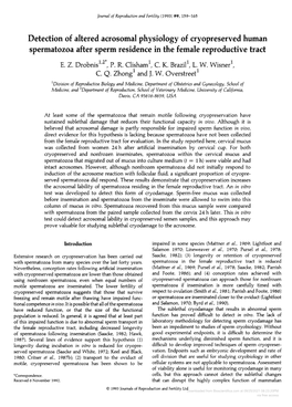 Spermatozoa After Sperm Residence in the Female Reproductive Tract E