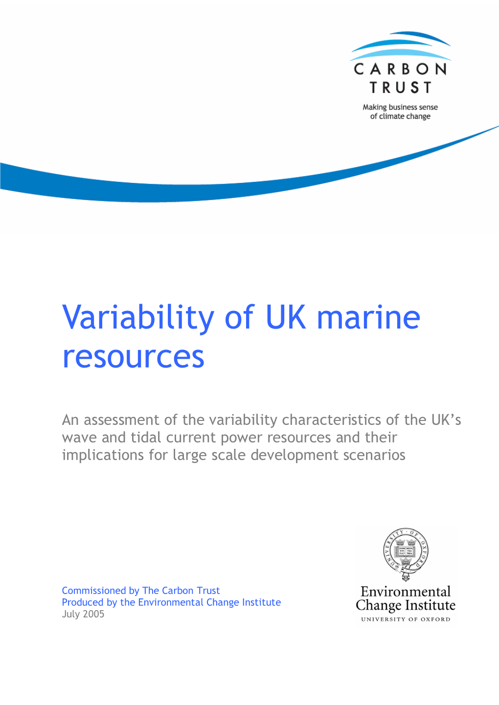 Variability of UK Marine Resources