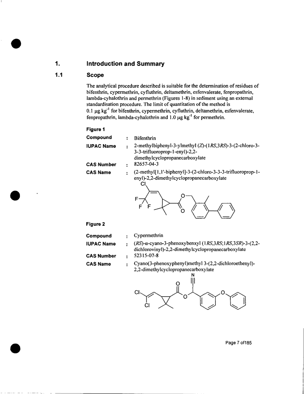 Environmental Chemistry Method for Pyrethroids in Sediment 47053001