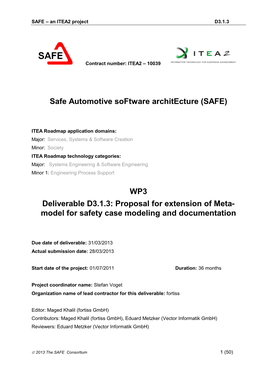 Model for Safety Case Modeling and Documentation