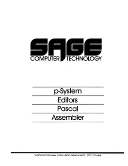 P-System Editors Pascal Assembler