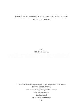 CASE STUDY of SUKHUMVIT ROAD by MR Pumin Varavarn a Thesis