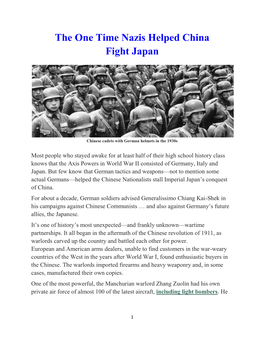 WWII Nazis Help China Fight Japan