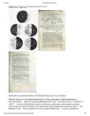 Shown Above Are Galileo's Sketches of the Moon, Pleiades, and Moons of Jupiter