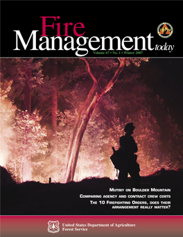 Fire Management Today (67[2] Spring 2007) Will Focus on the Rich History and Role of Aviation in Wildland Fire