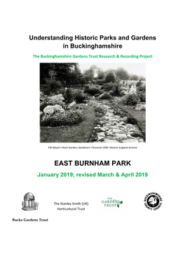 EAST BURNHAM PARK January 2019; Revised March & April 2019