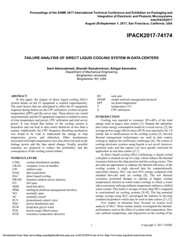 Failure Analysis of Direct Liquid Cooling System in Data Centers