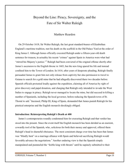 Piracy, Sovereignty, and the Fate of Sir Walter Raleigh