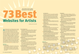 Websites for Artists Single Back Issues, As Well As Entire Years’ Worth of the Magazine on CD