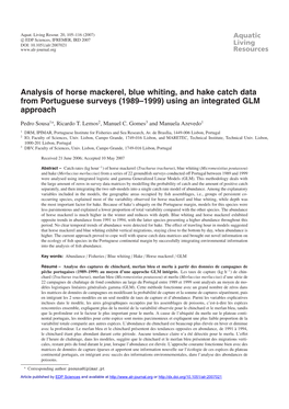 Analysis of Horse Mackerel, Blue Whiting, and Hake Catch Data from Portuguese Surveys (1989–1999) Using an Integrated GLM Approach