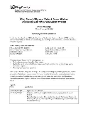King County/Skyway Water & Sewer District Infiltration and Inflow