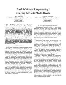 Model Oriented Programming: Bridging the Code-Model Divide