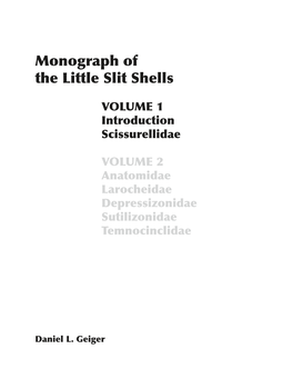 Monograph of the Little Slit Shells