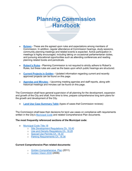 Planning Commission Handbook