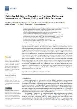 Water Availability for Cannabis in Northern California: Intersections of Climate, Policy, and Public Discourse