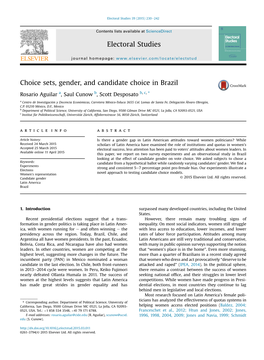 Choice Sets, Gender, and Candidate Choice in Brazil