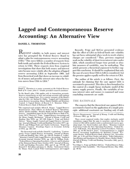 Lagged and Contemporaneous Reserve Accounting: an Alternative View