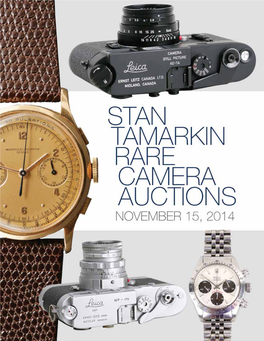 Stan Tamarkin Rare Camera Auctions Table of Contents