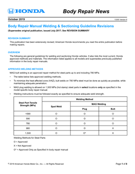 Body Repair Manual Welding & Sectioning