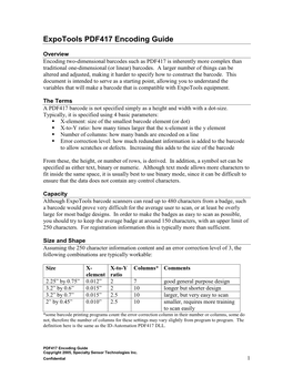 PDF417 Encoding Guide