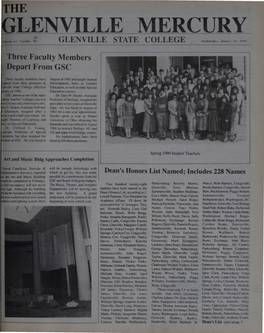 LENVILLE MERCURY If, Volume 61 Number 'Is GLENVILLE STATE COLLEGE Wednesda/, /Anuar'; 24, 1990