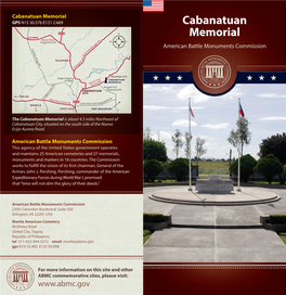 Cabanatuan Memorial GPS N15 30.576 E121 2.669 Cabanatuan Memorial American Battle Monuments Commission