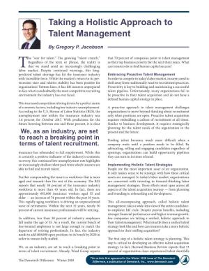 Taking a Holistic Approach to Talent Management