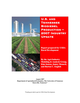 US and Tennessee Biodiesel Production