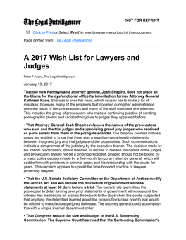 A 2017 Wish List for Lawyers and Judges