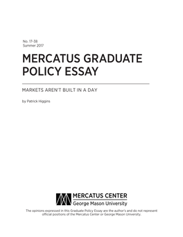 Mercatus Graduate Policy Essay