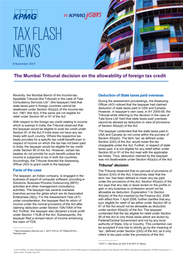 The Mumbai Tribunal Decision on the Allowability of Foreign Tax Credit