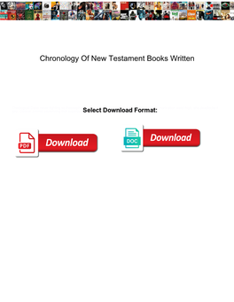 Chronology of New Testament Books Written