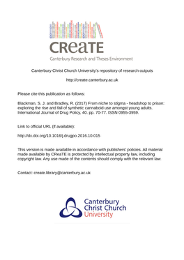Canterbury Christ Church University's Repository of Research Outputs