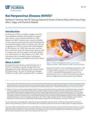 Koi Herpesvirus Disease (KHVD)1 Kathleen H
