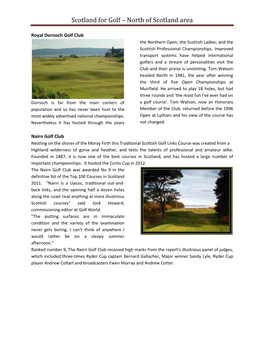 Scotland for Golf – North of Scotland Area