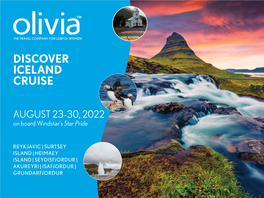 Discover Iceland Cruise August 23-30, 2022
