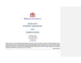 2018-2019 STUDENT HANDBOOK and CAMPUS GUIDE