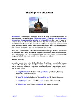 The Naga of Buddhist Religion