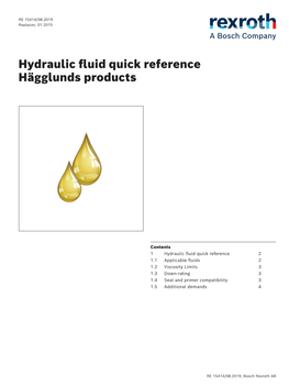 Hydraulic Fluid Quick Reference Hägglunds Products