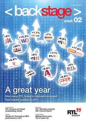 A Great Year How Many RTL Group’S Channels Increased Their Market Position in 2011