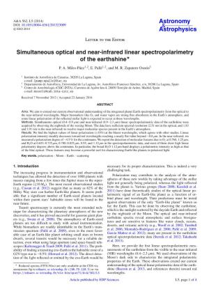 Simultaneous Optical and Near-Infrared Linear Spectropolarimetry of the Earthshine