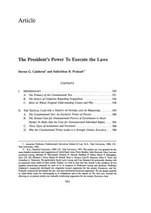 The President's Power to Execute the Laws