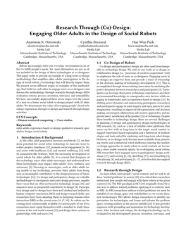 Engaging Older Adults in the Design of Social Robots