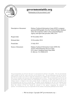 Defense Technical Information Center (DTIC) Computer-Generated