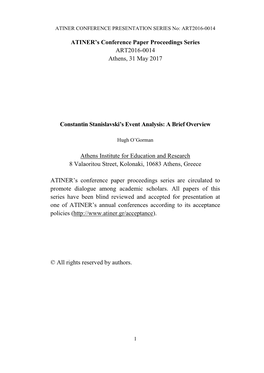 ATINER's Conference Paper Proceedings Series ART2016-0014