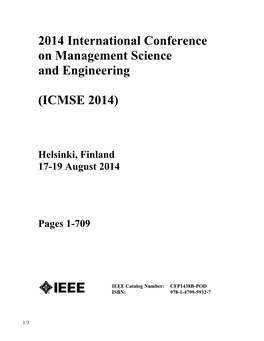 2014 International Conference on Management Science and Engineering