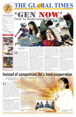 Instead of Competition, Let's Have Cooperation