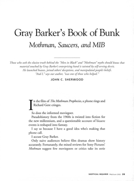Gray Barker's Book of Bunk Mothman, Saucers, and MIB